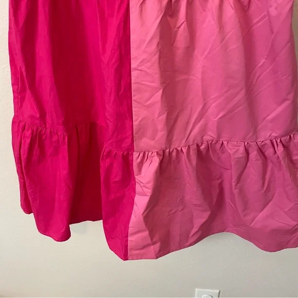 THML Women’s Pink Panel Ruffle Tiered Dress Size Medium - Picture 4 of 8